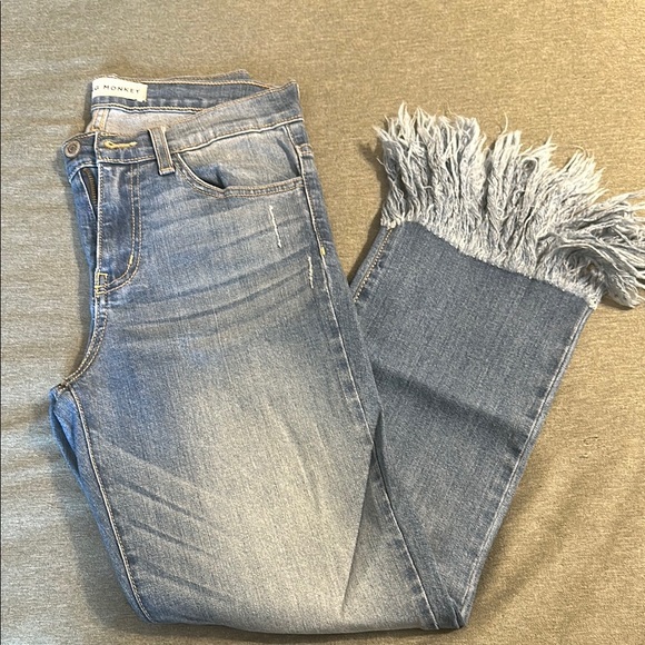 Flying Monkey Denim - FLYING MONKEY Fringe Ankle Jeans